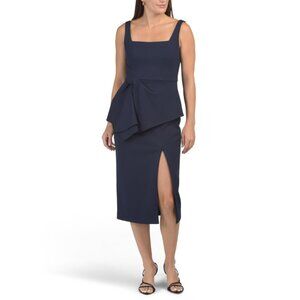 AIDAN MATTOX Dark Navy Sleeveless Cocktail Dress